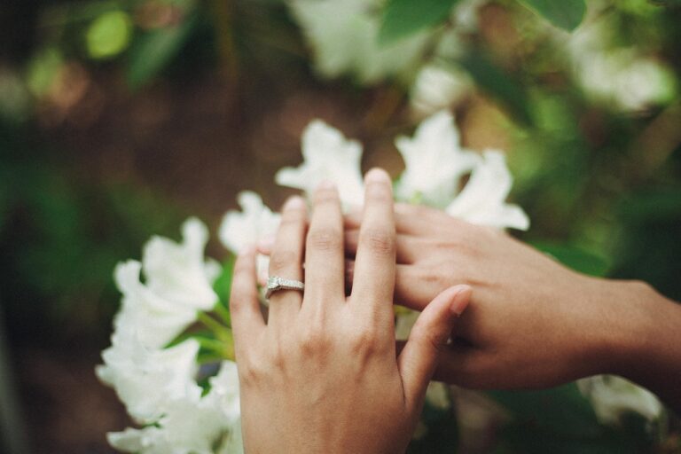 engagement ring on hand