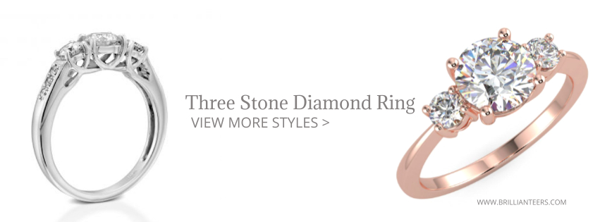 three diamond engagement ring