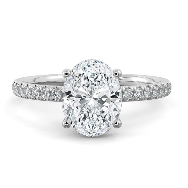 Lab grown oval diamond engagement ring