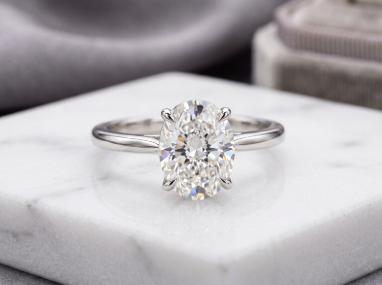 1.8-carat oval lab grown diamond engagement ring — what a $3,000 budget buys in 2026
