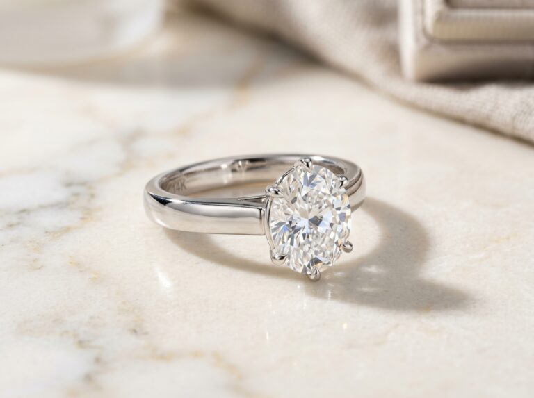 2.3-carat oval lab grown diamond engagement ring — what a $4,000 budget delivers in 2026