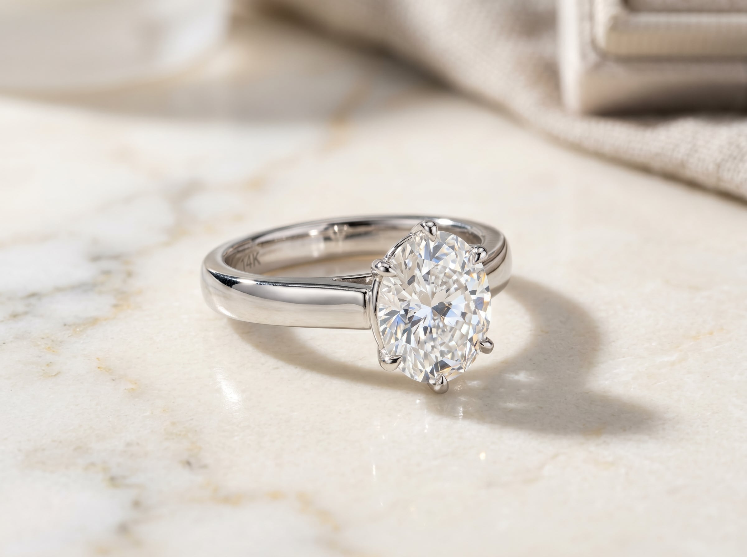 2.3-carat oval lab grown diamond engagement ring — what a $4,000 budget delivers in 2026
