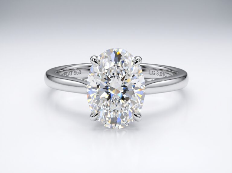 3-carat oval lab grown diamond engagement ring in platinum — what a $5,000 budget gets you in 2026