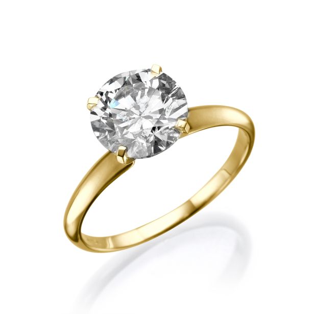 1.5ct Round Diamond Solitaire 14K Gold Engagement Ring