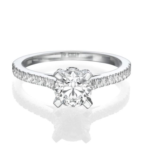 1/2 Carat Colorless Diamond Solitaire Engagement Ring in White Gold