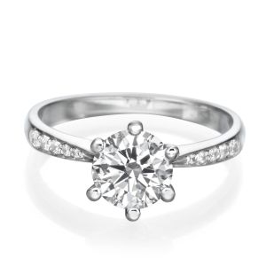 Solitaire with Accents Diamond Engagement Rings